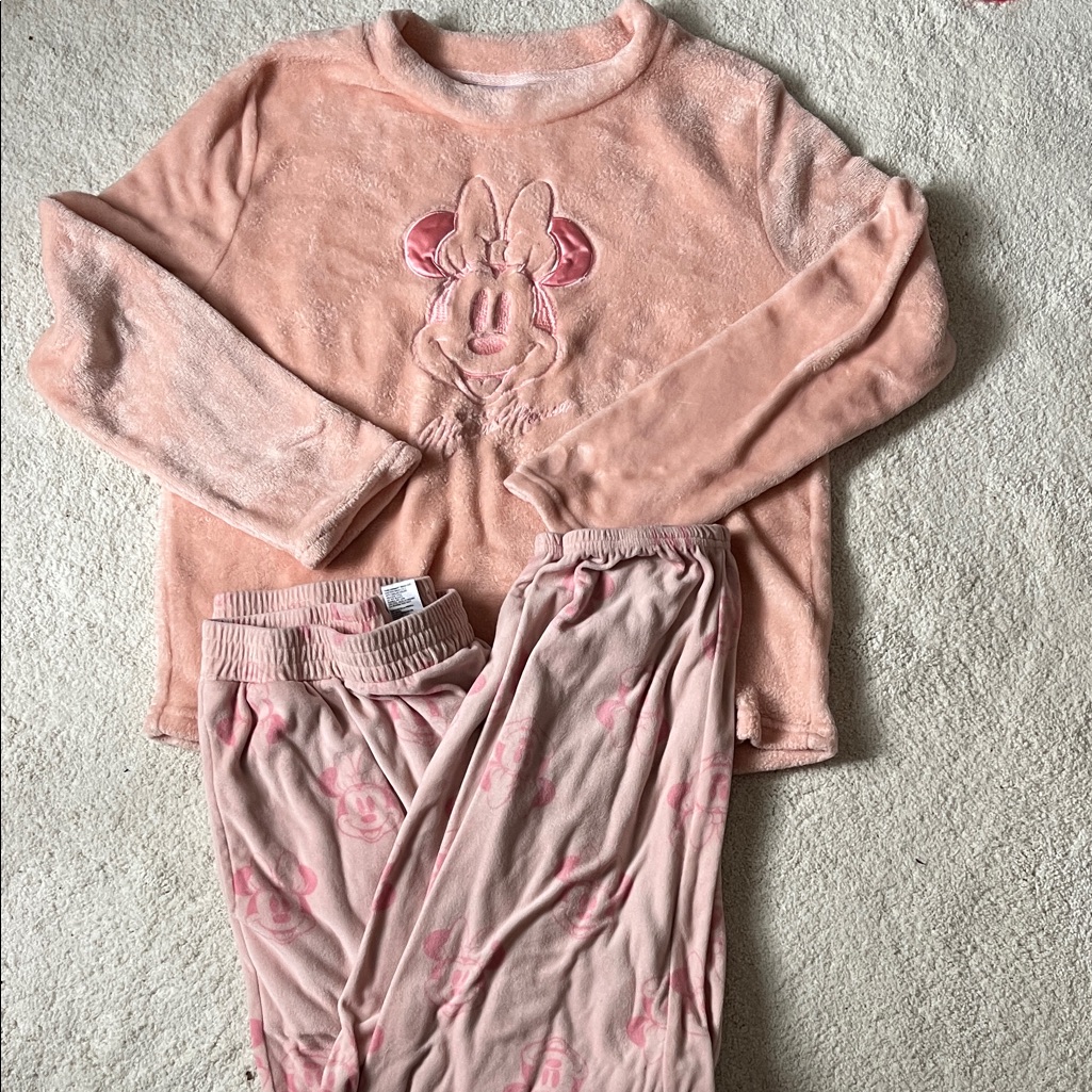 Disney Pink Minnie Mouse Plush Pajama Set